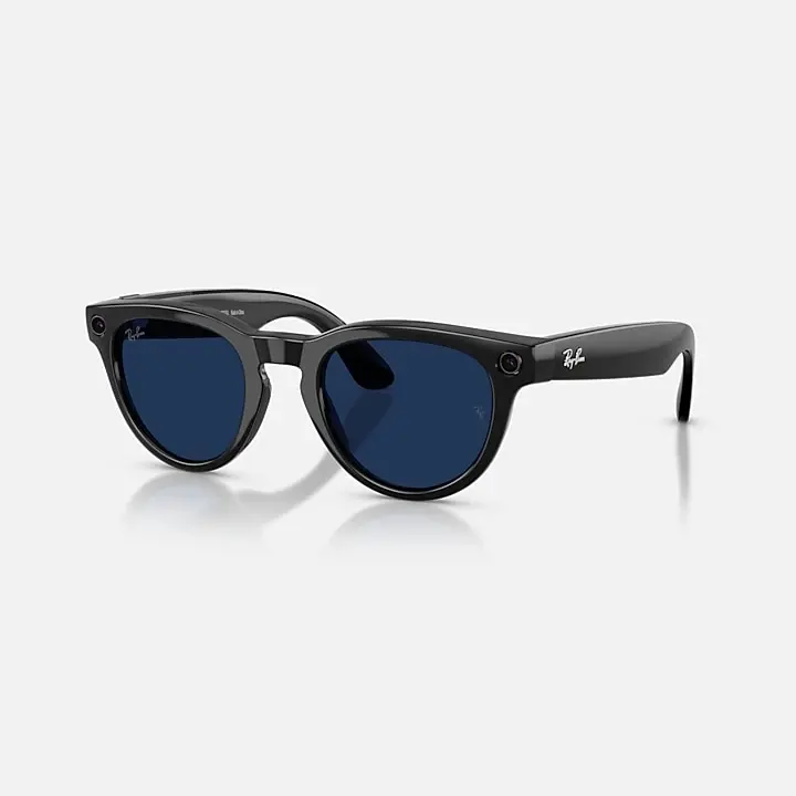 Ray-Ban Meta Gen 2 Headliner smart glasses in black with the manufacturer's pictured blue lenses.