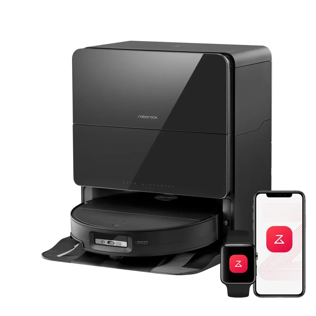 Roborock Saros 10 robot vacuum and dock from its AI Vitamin product record.