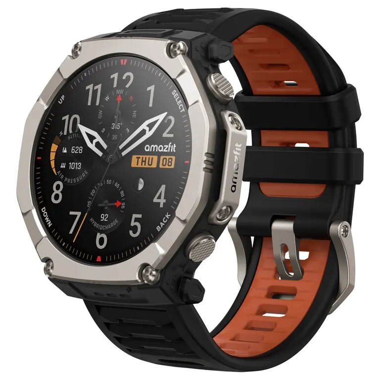 Amazfit T-Rex Ultra 2 smartwatch in black.