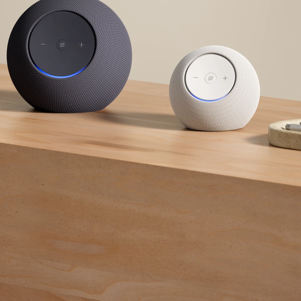 Amazon Echo Studio and Echo Dot Max speakers.